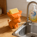 Cute Cow Sponge Holder, Kitchen Sink Organizer With Drain Spout, Anima