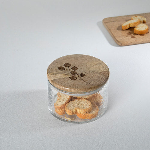 Glass Storage Jar with Wooden Lid – 700ml