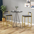 Set Of 2 Bar Stools With Backrest & Footrest Counter Height Velvet Uph