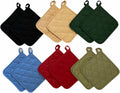 Square Cotton Pot Holders 12 Units, 8x8 Inch Heat Resistant Hot Pads W