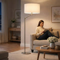 Horizon Brushed Nickel Table Lamp with Linen Shade