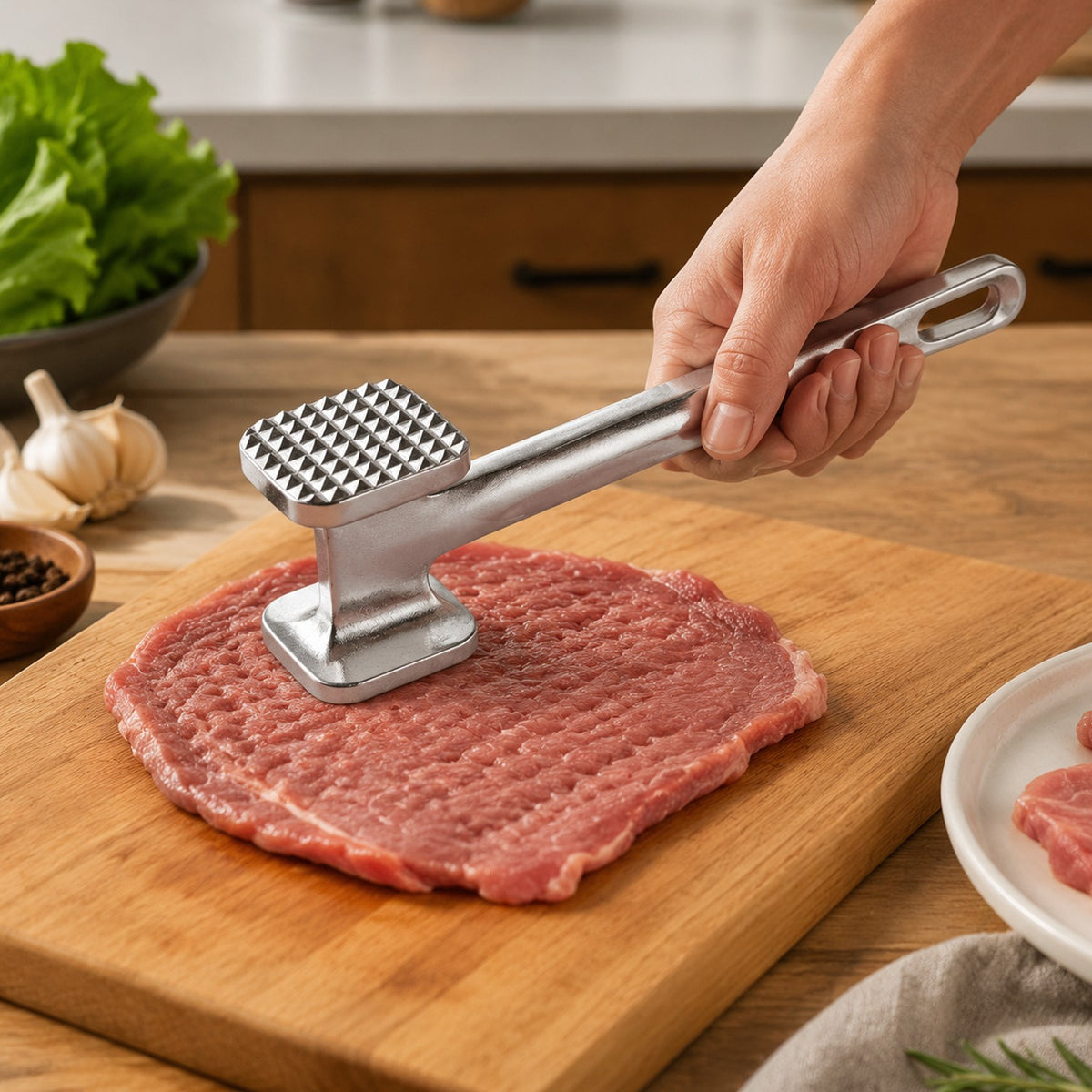 Dual Sided Meat Mallet Tenderizer Steak Chicken Beef Hammer Kitchen Po