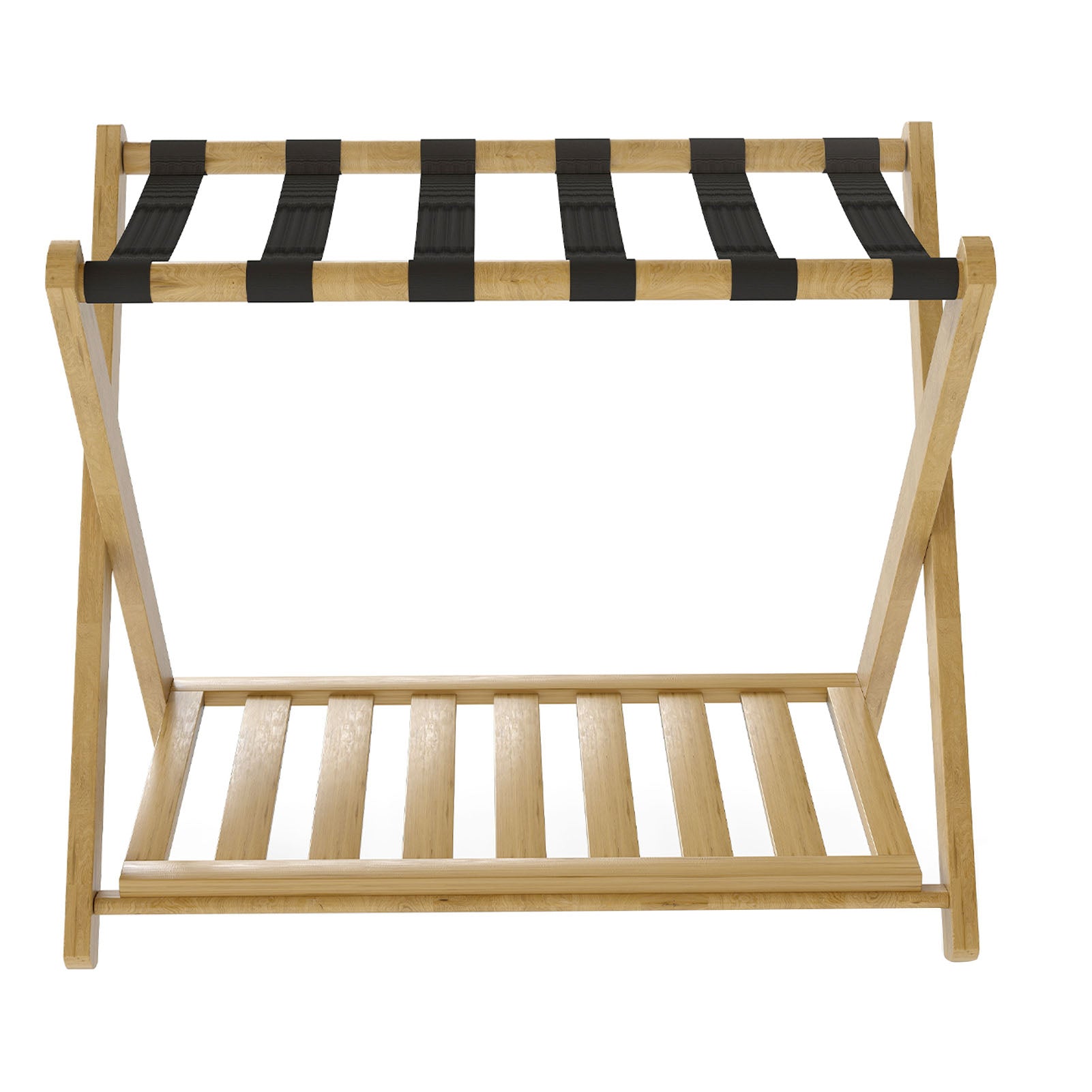 Luggage Rack Foldable Thickened Bamboo Suitcase Stand With Storage She