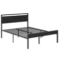Heavy-duty Metal Platform Bed With Wooden Headboard, Capable Of Suppor