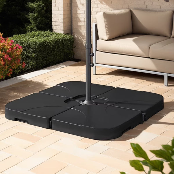 130 Lbs Outdoor Cantilever Umbrella Base, 4-Piece Square Offset Umbrel
