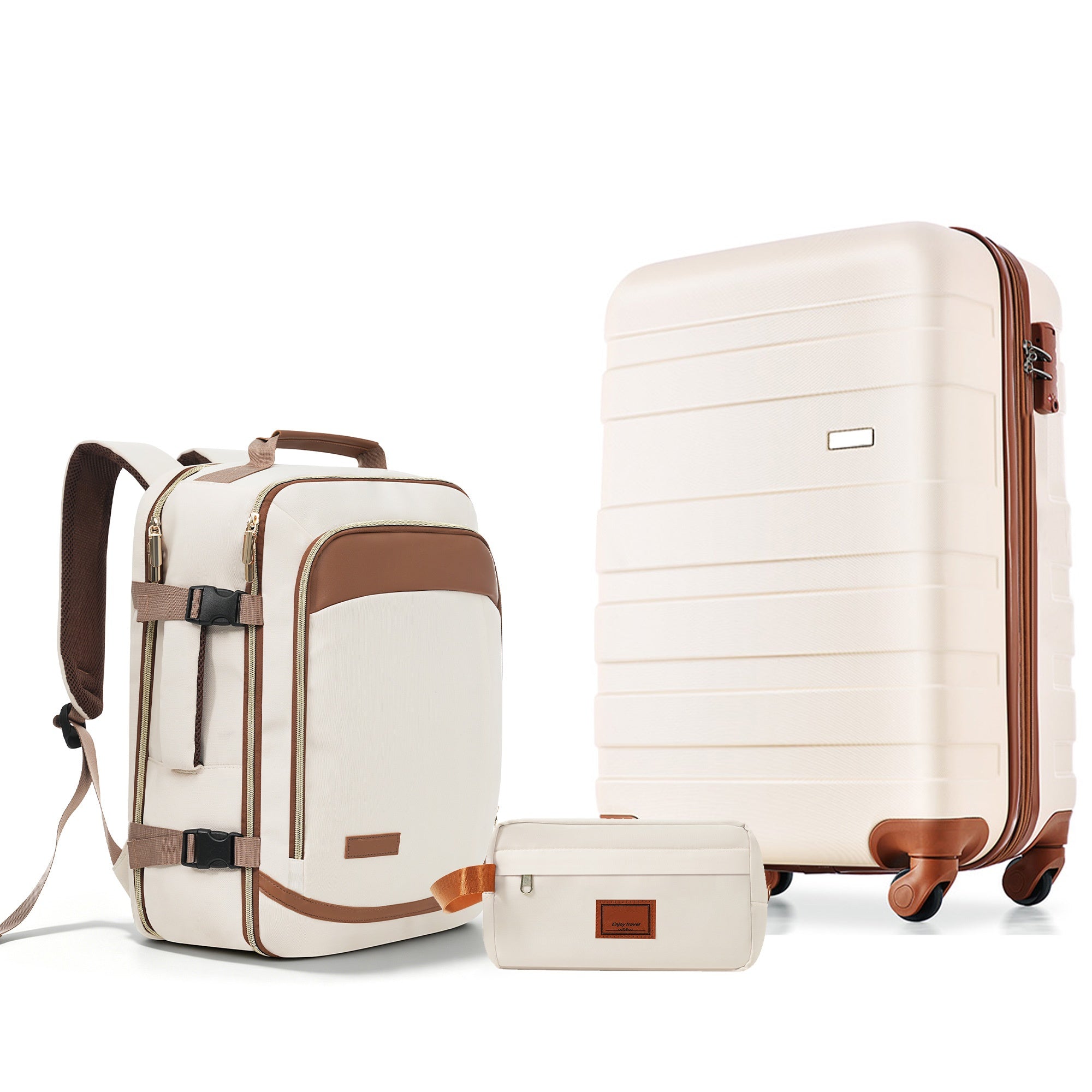 3-Piece Luggage Set - 20in Checked Suitcase with TSA Lock Travel Duffe