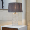 Luxora Table Lamp - Brass and Grey Glass