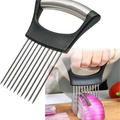 Stainless Steel Onion Holder & Veggie Slicer - Multi-Use Safety Cutter