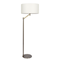 Serene Brushed Nickel Floor Lamp With Rotary Metal Base White Linen Sh