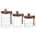3 Pcs Glass Coffee Jars With Spoons, Candy Jars, Biscuit Jars, Storage