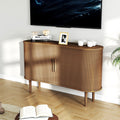 55in Storage Sideboard Modern Fluted Buffet Cabinet With Sliding Door