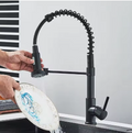 Rozin Matte Black Kitchen Faucet Deck Mounted Mixer Tap 360 Degree Rot
