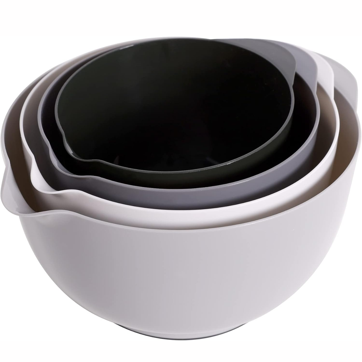 4 Pack Classic Mixing Bowl Set, BPA Free Plastic Kitchen Bowls For Bak