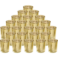 24Pcs Gold Votive Tealights Candle Holders Mercury Glass Shinny Candle