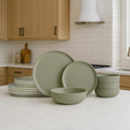 12-Piece Stoneware Dinner Plates Bowls Sets Microwave Dishwasher Safe