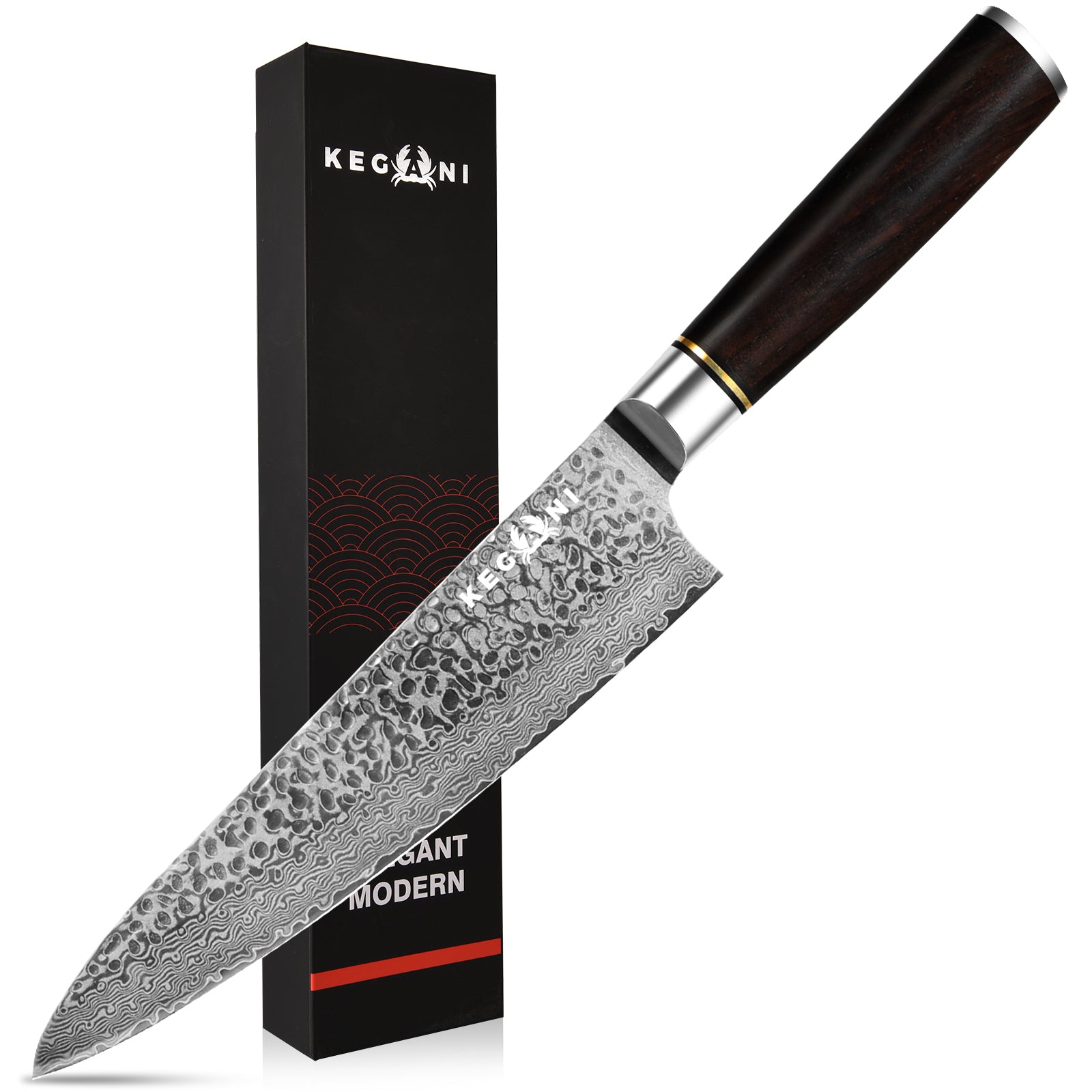 Kegani 8 Inch Japanese Chef Knife, 67 Layers Japanese VG10 Damascus St