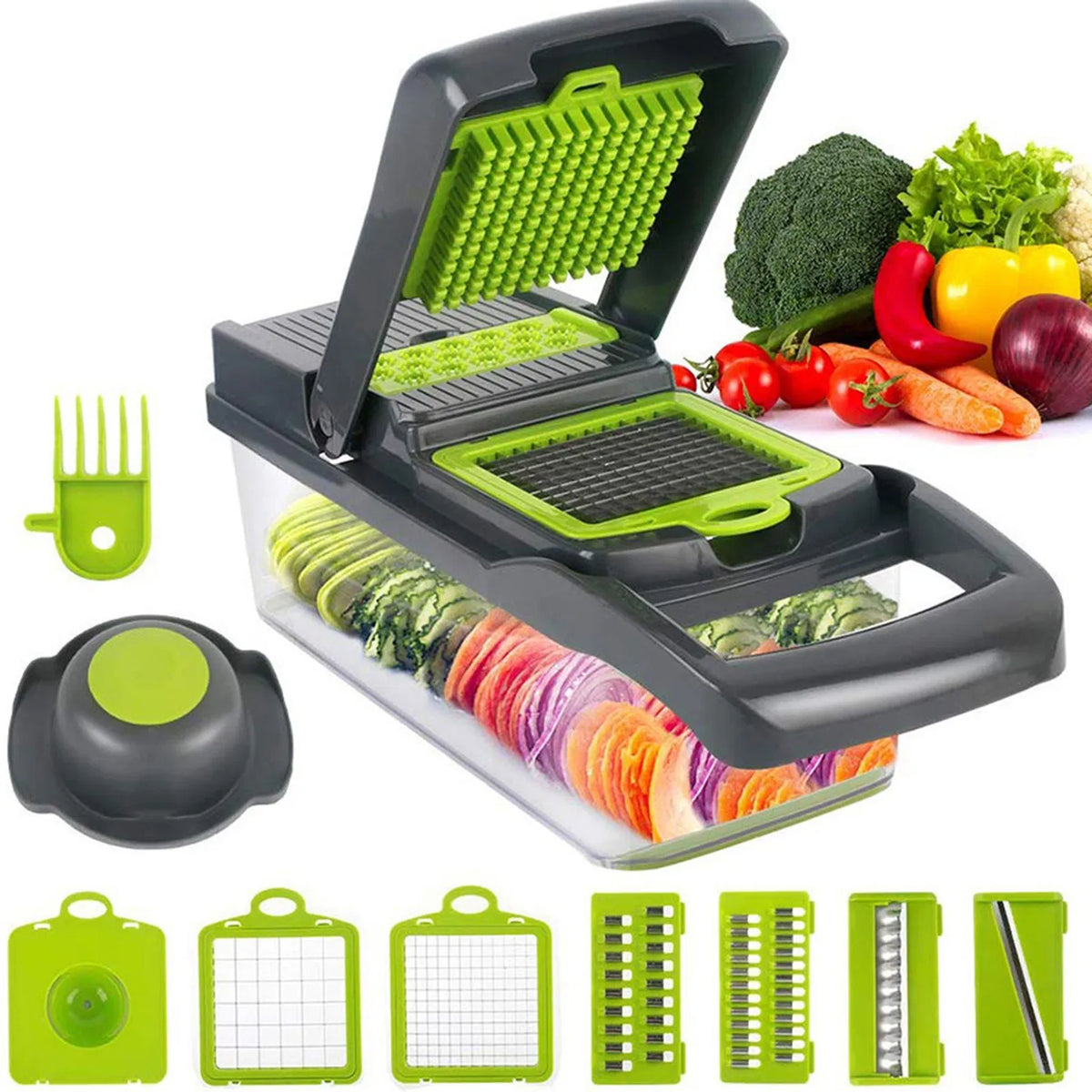 Vegetable Chopper Dicer with Container | Cheese Grater Mandoline Slice