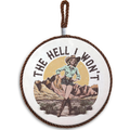 Western Cowgirl Ceramic Trivet, Retro Country Hot Pad For Hot Dishes,