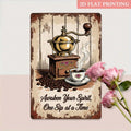 Vintage Coffee Metal Wall Sign, Retro Coffee Bean & Cup 2D Flat Iron P