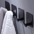 26lb Heavy Duty Adhesive Towel Hooks No-Damage 4 Pack Matte Black Stai