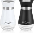 Salt And Pepper Shakers Set, 4 Oz Stainless Steel Containers With Glas