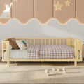 Children S Double Wooden Platform Bed With Railings, A Low Iron Double