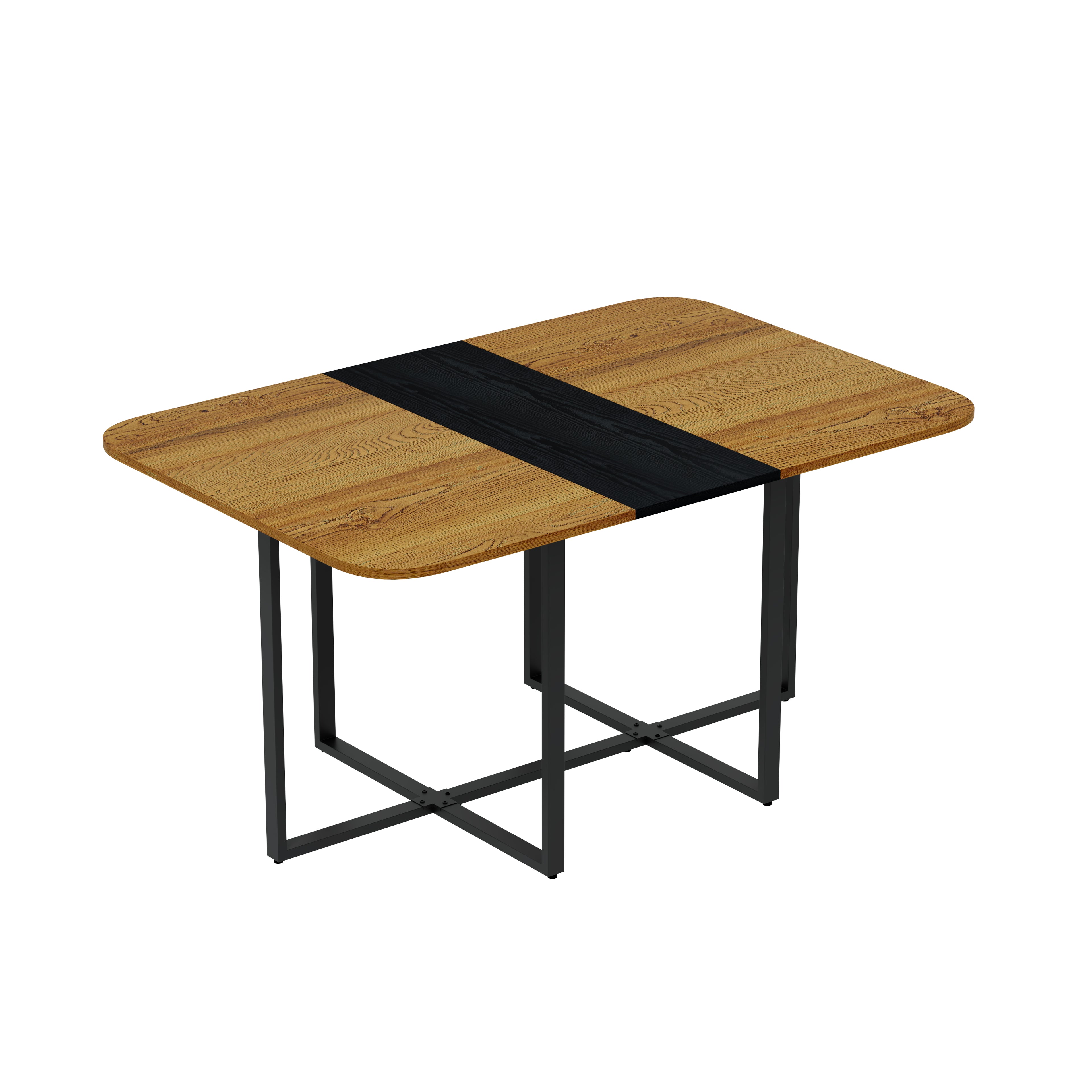 Modern Dual-Texture Table MDF With Marble & Wood-Pattern Lacquer-Free
