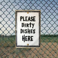 CIFbuy Funny Dirty Dishes Sign Rustic Metal Tin Sign, Black & White Di