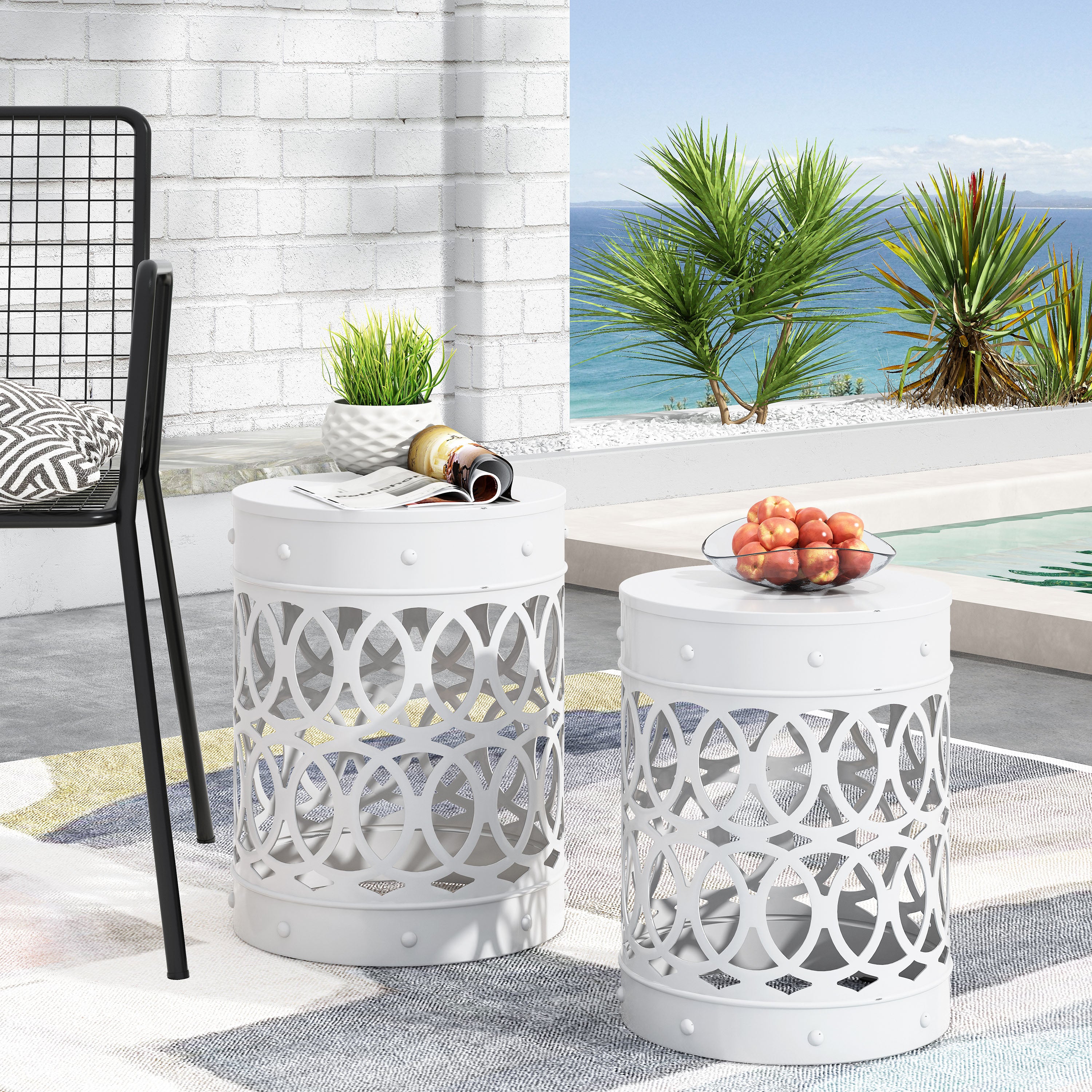 Outdoor Metal S 2 End Table