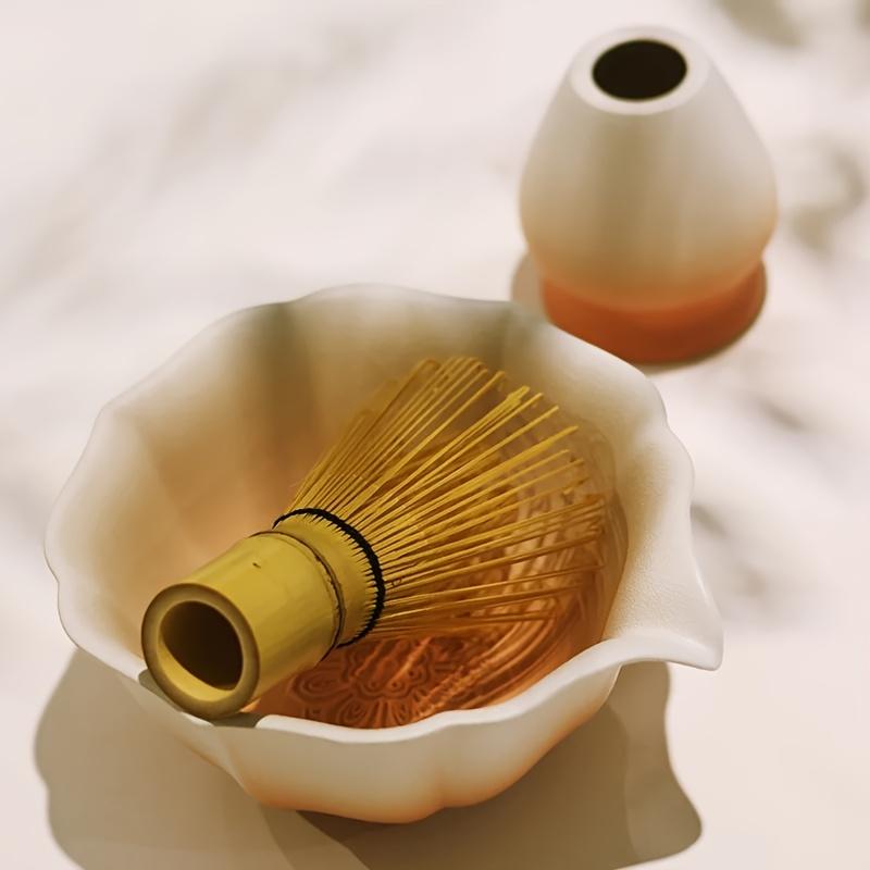Complete Bamboo Matcha Preparation Set Traditional Handmade Whisk, Sco