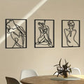 CIFbuy 3 Piece Abstract Line Art Wall Sculpture Set Modern Minimalist