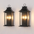 2-Pack Dusk to Dawn Outdoor Wall Lantern 2-Light, 22.2" Large Outside