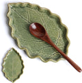 Ceramic Leaf Spoon Rest, Cute Kitchen Utensil Holder For Stovetop, Cou