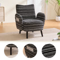 Modern Style Armchair With Sanded Fabric, Side Storage Pocket, Solid W