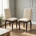 TREXM Set Of 2 Dining Chairs Wood Upholstered Fabirc Dining Room Chair