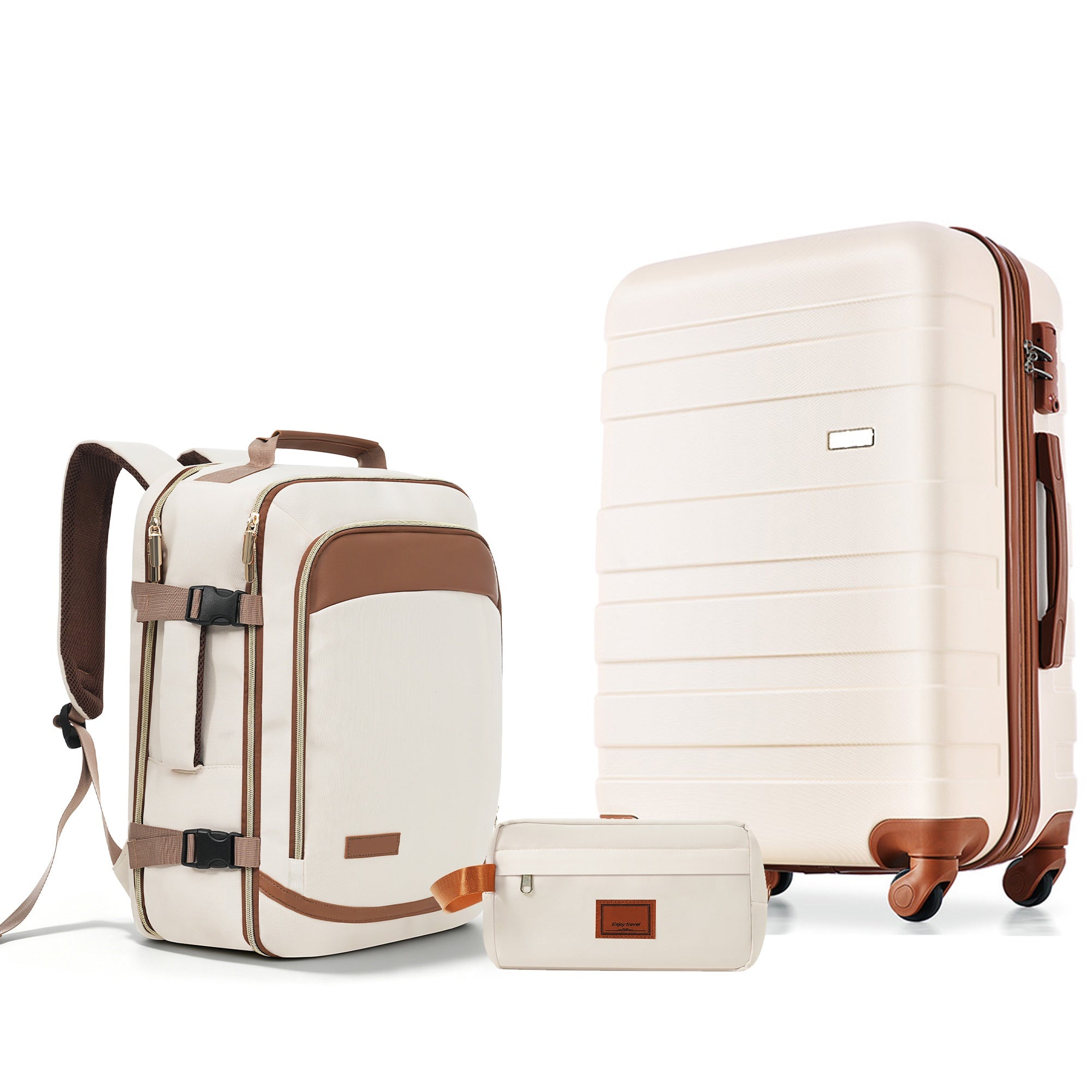 3-Piece Luggage Set - 28in Checked Suitcase with TSA Lock Travel Duffe