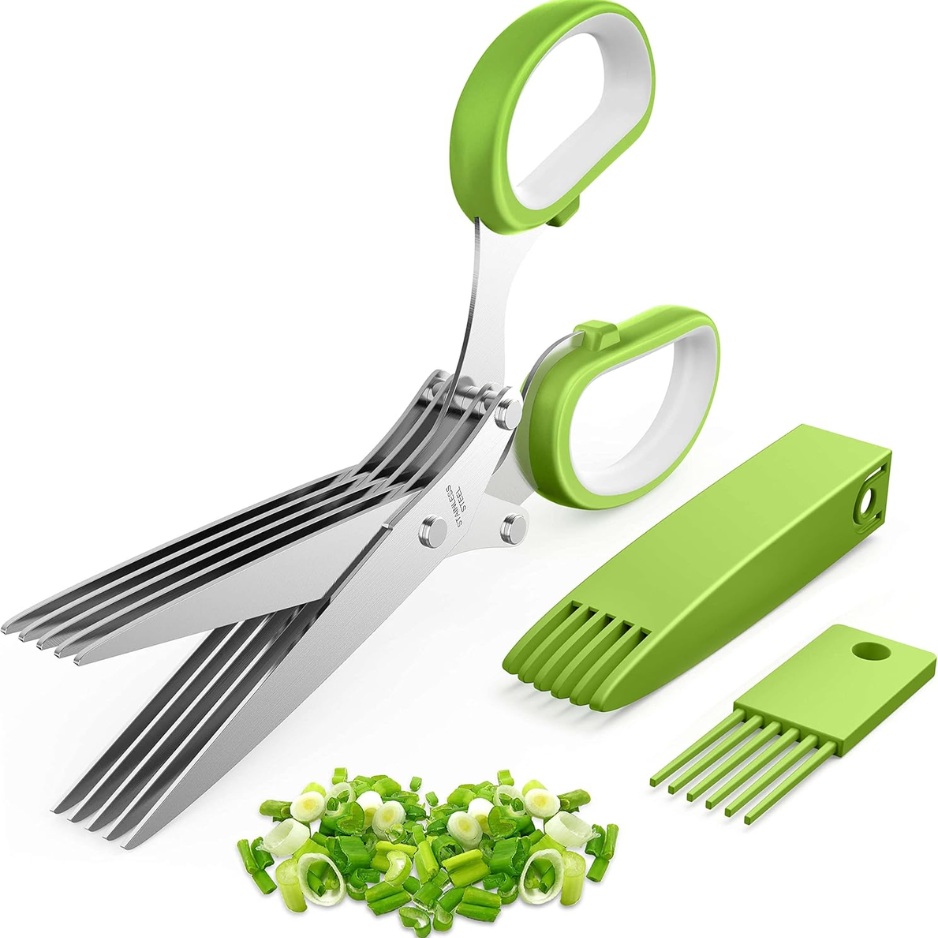 2026 Upgraded Stainless Steel Herb Scissors Multi-Blade Herb Shears &