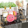Smiley Face Kitchen Sink Caddy With Removable Brush Holder, Self-Drain