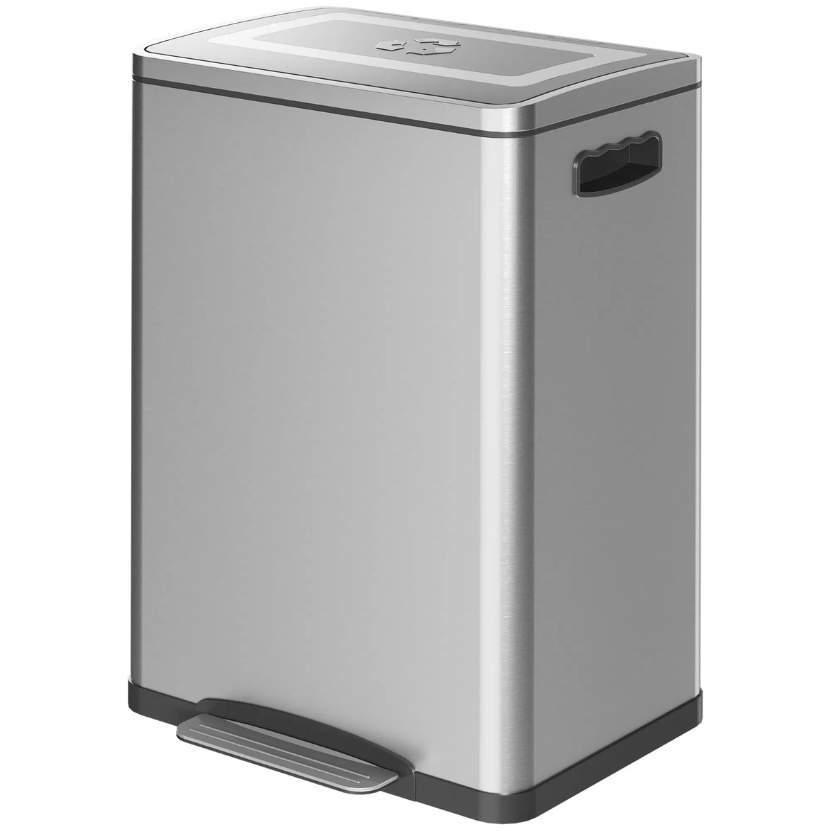 2 x 20 Liter Garbage Bin, Stainless Steel Garbage Can with Soft-Close