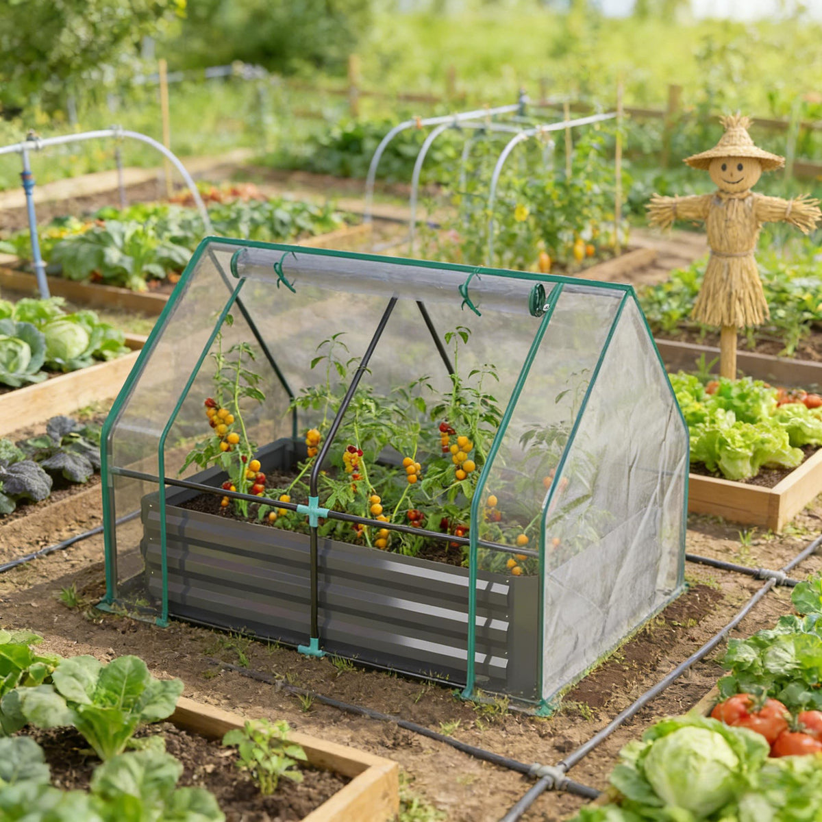 2-in-1 Raised Planter Greenhouse,Raised Garden Bed,Planter Raised Bed
