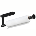 Black Self-Adhesive Paper Towel Holder, Under Cabinet Kitchen Roll Sto