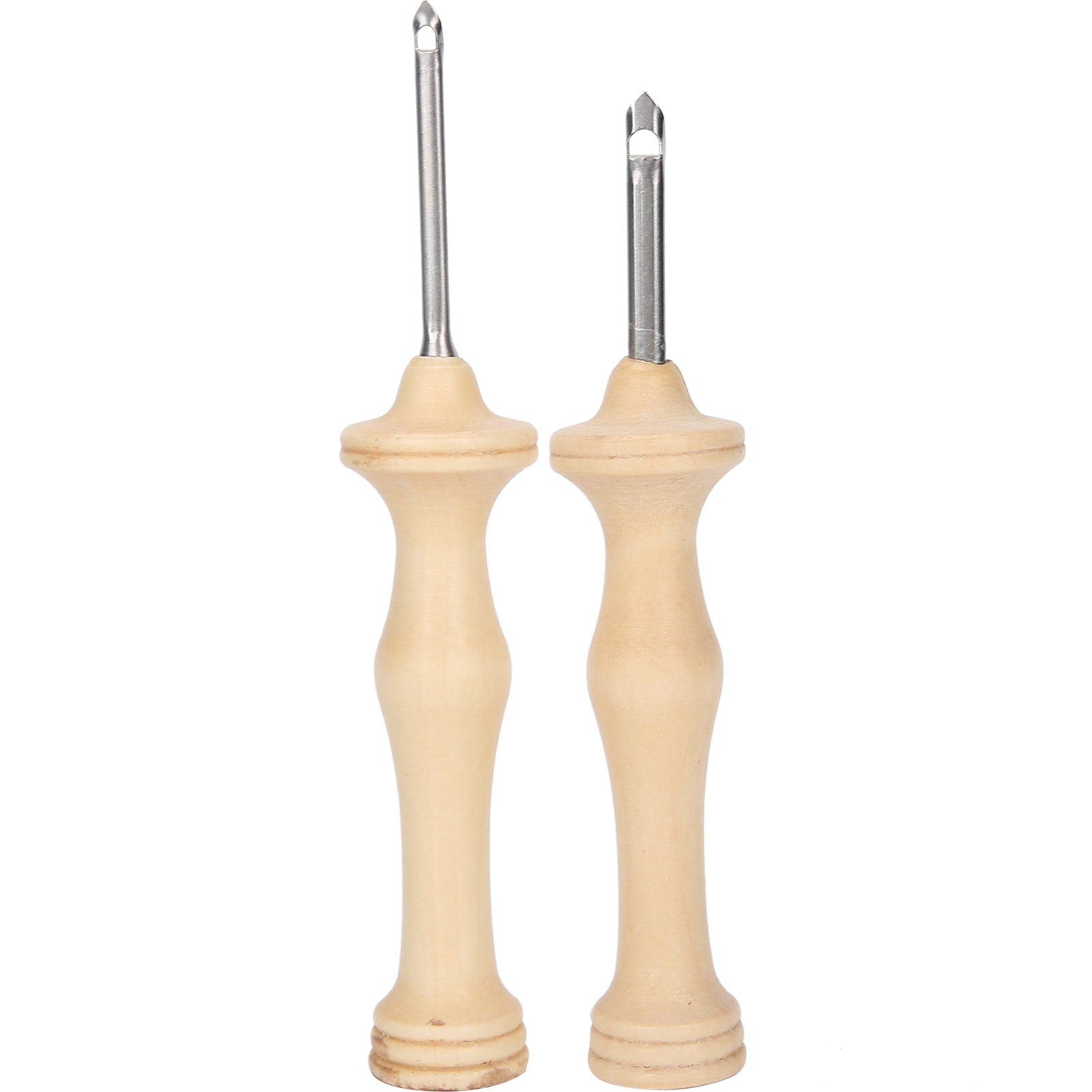 2Pcs Punch Needle Embroidery Kit Wooden Handle Yarn Needle DIY Hand‑Ma