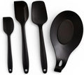 Silicone Spatula Set With Spoon Rest, 4-Piece Heat Resistant Kitchen U