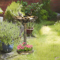 32" Antique Bird Bath Decorative Birdbath Bird Feeder Bowl with Plante
