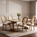 French Country Dining Chairs Set Of 2, Upholstered Chairs With Round B