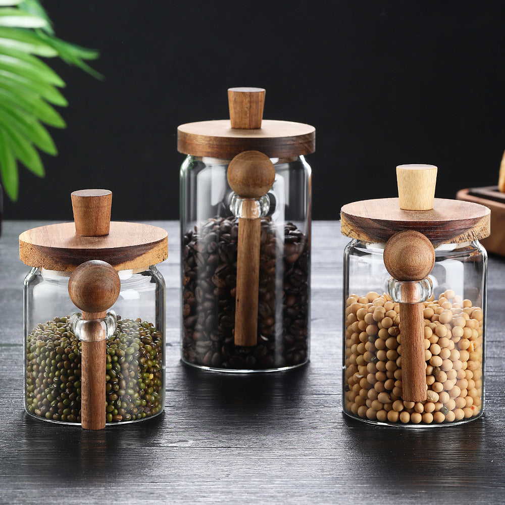 Glass Storage Jar with Wooden Spoon