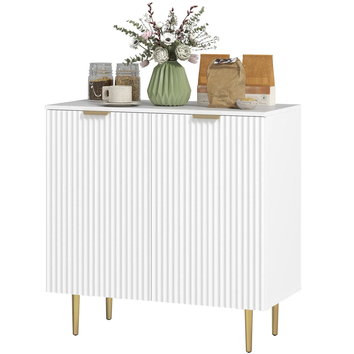 Modern Kitchen Storage Cabinet, Sideboard Buffet Cabinet with Adjustab