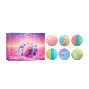 6 Pcs Bath Bombs Gift Set, Natural Essential Oil Bath Fizzies For Rela