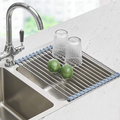 Seropy Roll-Up Over-the-Sink Dish Drying Rack - Foldable Stainless Ste